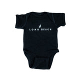 LONG BEACH Black Baby Onesie