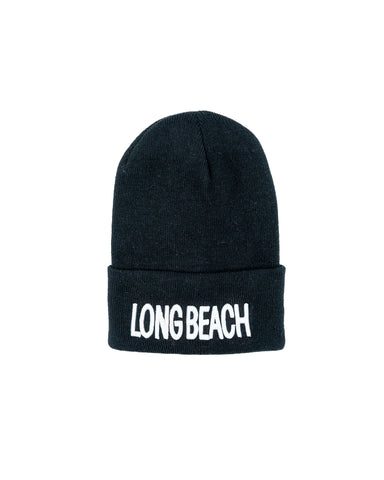 Block Long Beach Black Long Beanie