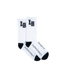 Classic Long Beach Clothing White LB Socks