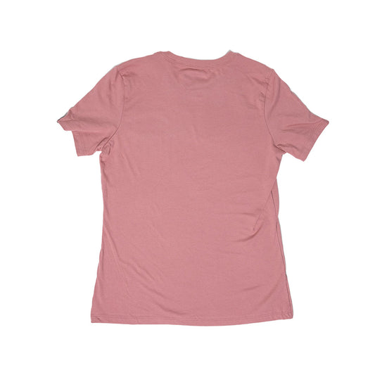 Embroidered Collar Women's Mauve Relaxed T-Shirt