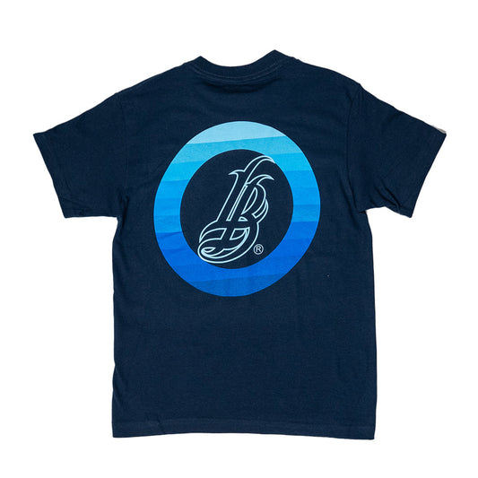 Circle Ombre Cursive LB Men's Navy T-Shirt