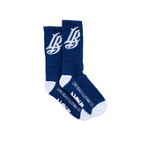 Cursive LB Navy Long Beach Socks