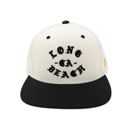 Classic LB Raised Cream Black Snapback- LBC Brand