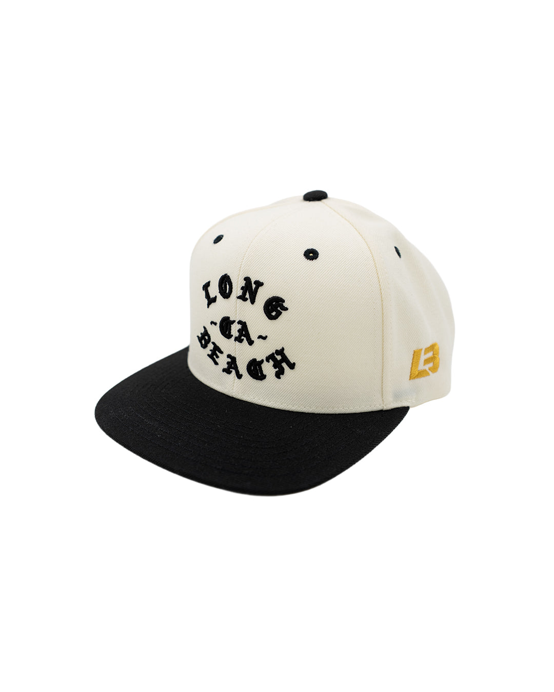 Classic LB Raised Cream Black Snapback- LBC Brand