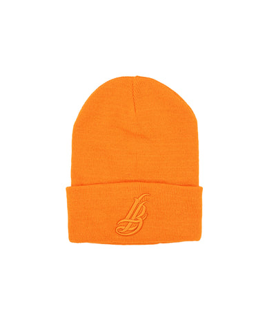 Cursive LB All Orange Long Beanie