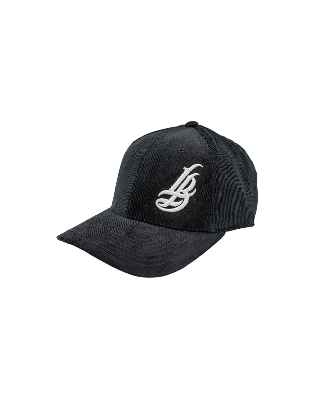 Cursive LB Black Corduroy Baseball Hat