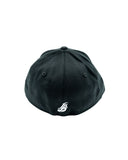 Cursive LB Black Fitted Baseball Hat