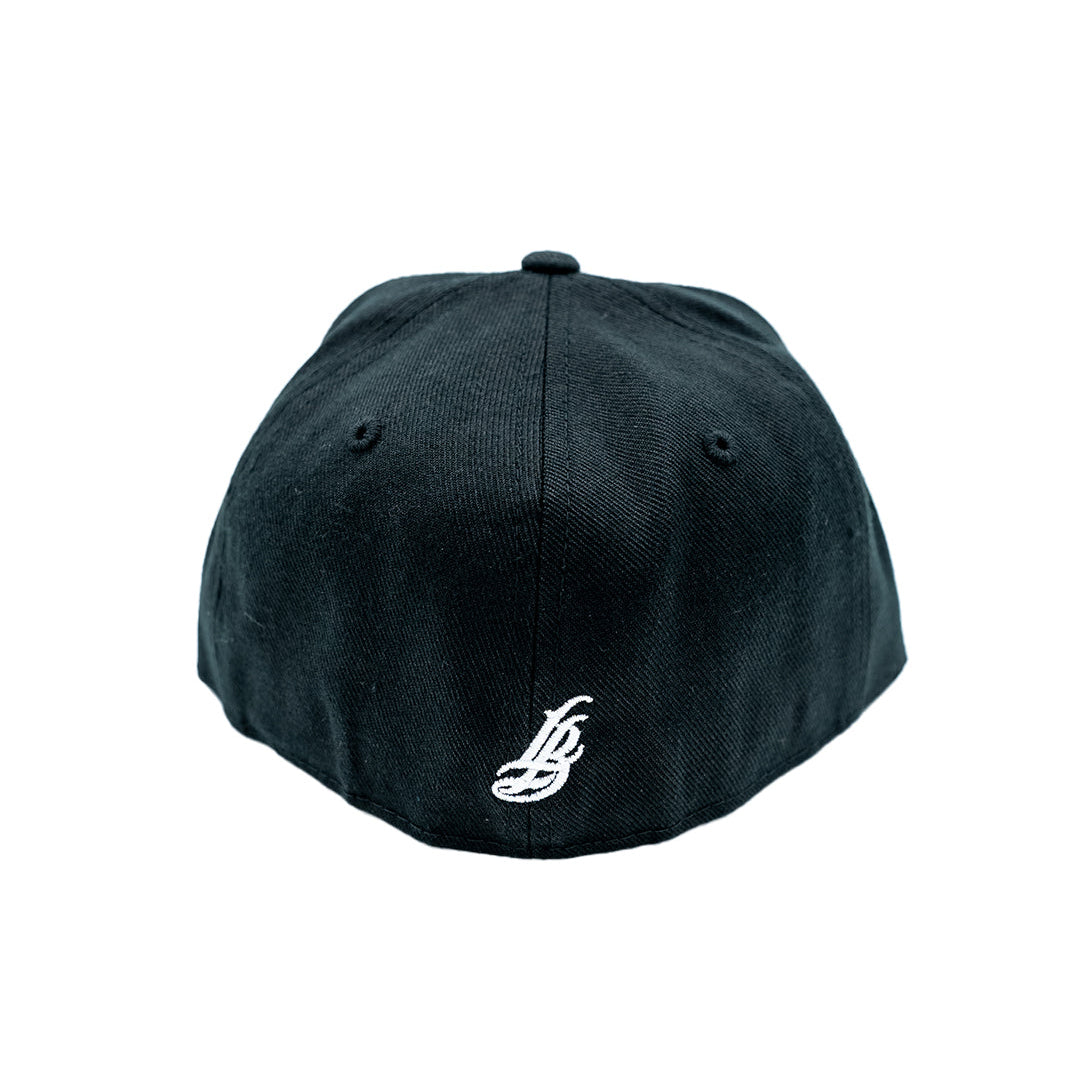 Cursive LB Black Fitted Hat