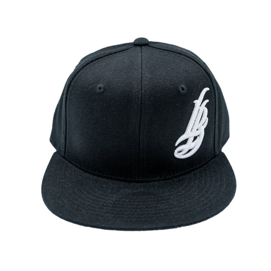 Cursive LB Black Fitted Hat