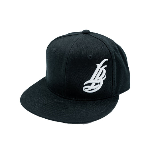 Cursive LB Black Fitted Hat