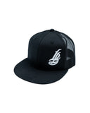 Cursive LB Black Youth Trucker Snapback