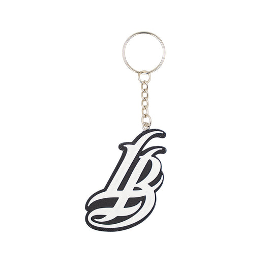 Cursive LB Black & White Keychain