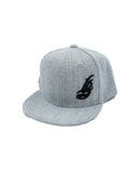 Cursive LB Black On Heather Grey Youth Snapback