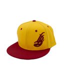 Cursive LB Gold/Burgundy Snapback