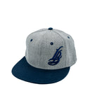 Cursive LB Heather Grey/Navy Snapback