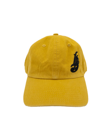 Cursive LB Mustard Unstructured Dad Hat