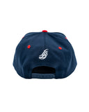 Cursive LB Navy & Red Snapback