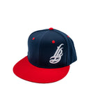 Cursive LB Navy & Red Snapback