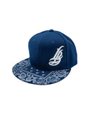 Cursive LB Navy & White Paisley Snapback