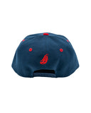 Cursive LB Red on Red/Navy Snapback