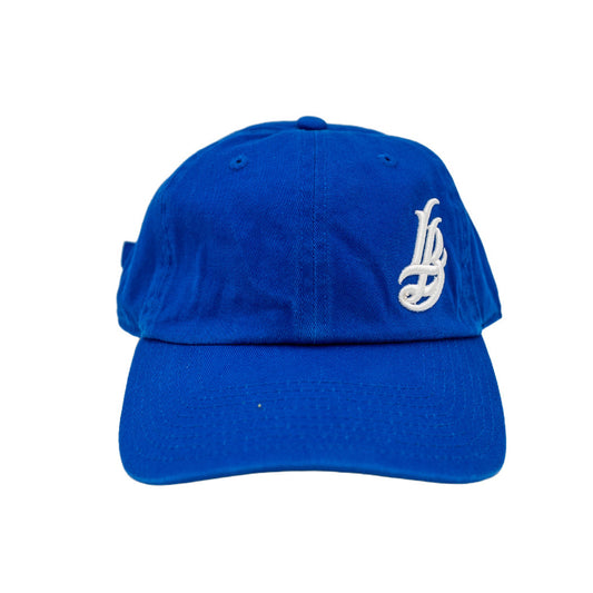 Cursive LB Royal Blue Unstructured Dad Hat