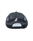 Cursive LB White on Charcoal Trucker Hat