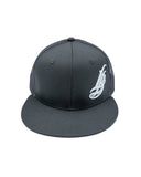 Cursive LB White on Charcoal Trucker Hat