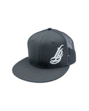 Cursive LB White on Charcoal Trucker Hat