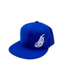 Cursive LB White On Royal Snapback