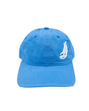 Cursive LB White on Sky Blue Unstructured Dad Hat