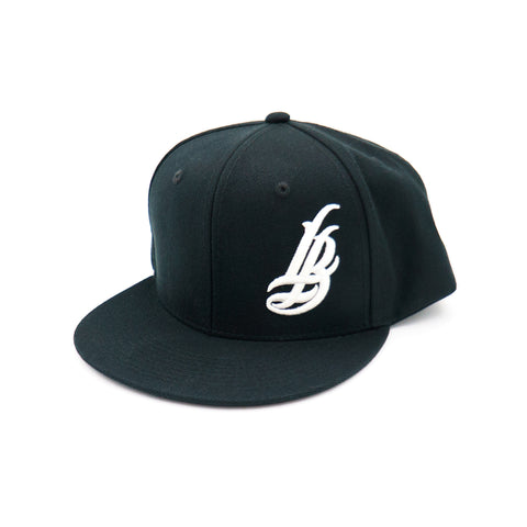 Cursive LB Black Fitted Hat