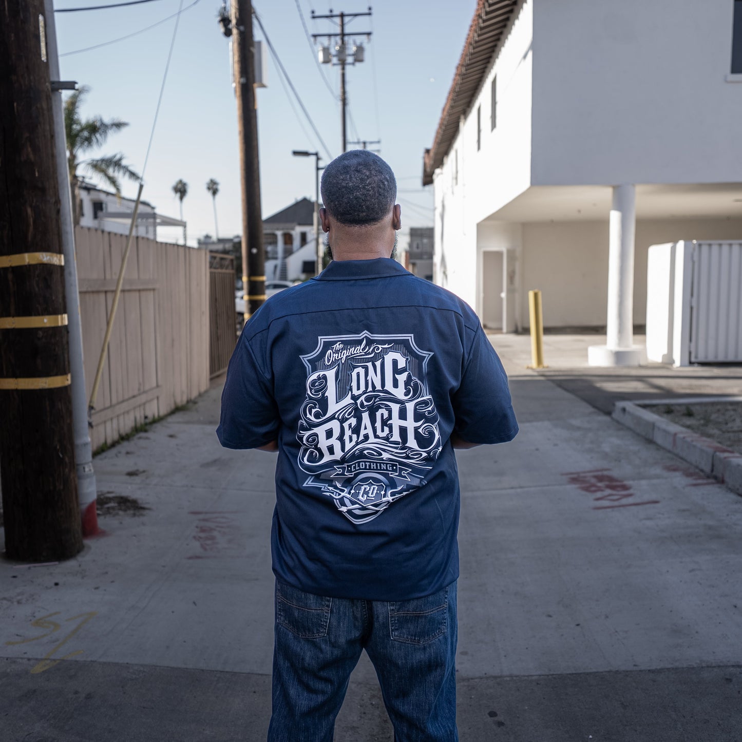 Dickies Oil Logo Men's Navy Work Shirt