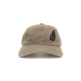 Cursive LB Black On Military Green Unstructured Dad Hat