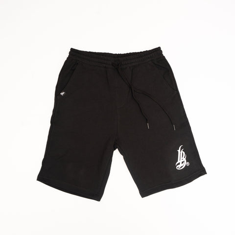 Men's Black Cursive LB Fleece Shorts
