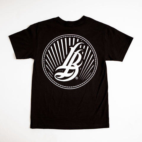 Cursive LB Sunset Men's Black T-Shirt