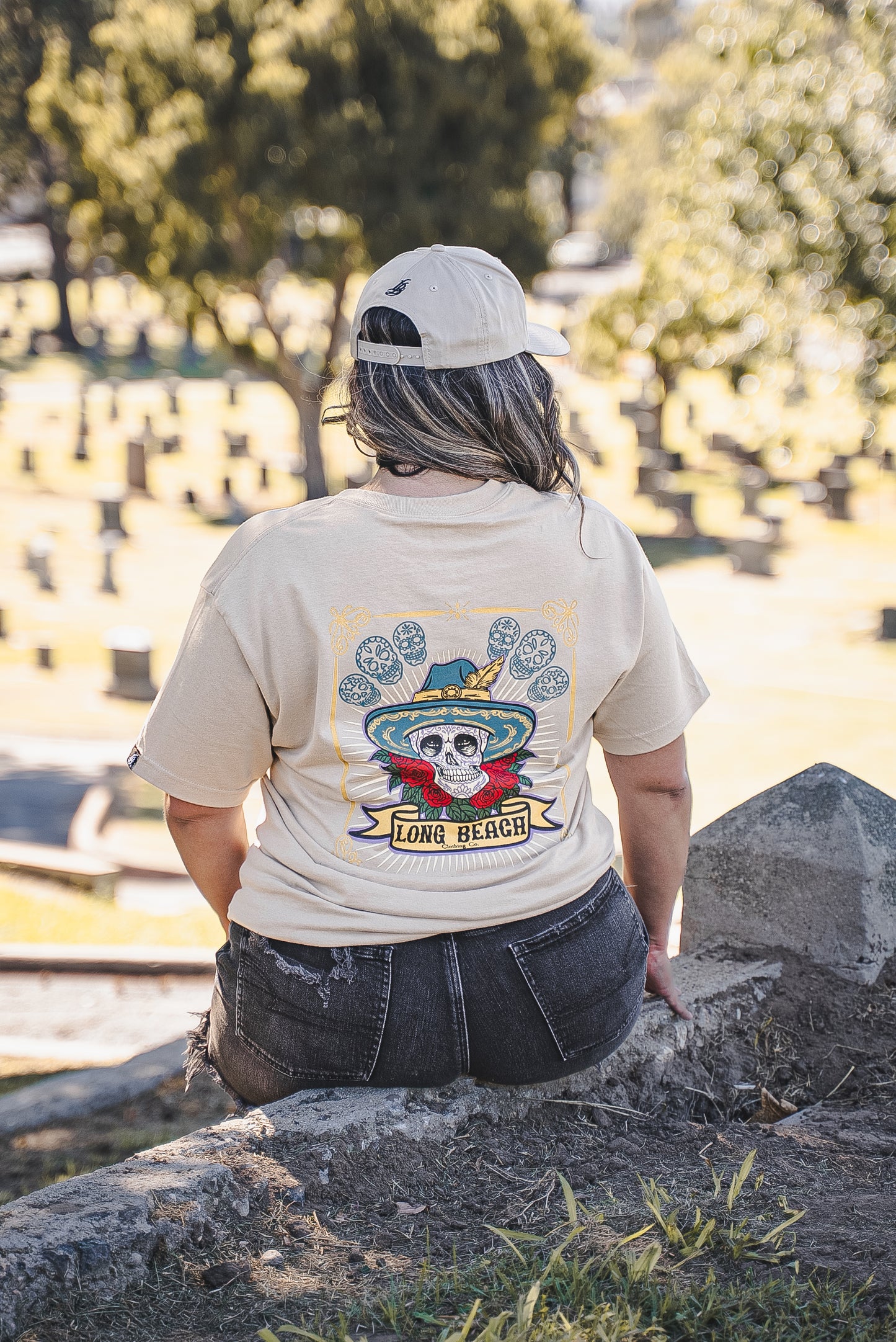Sombrero Skull Men's Sand T-Shirt