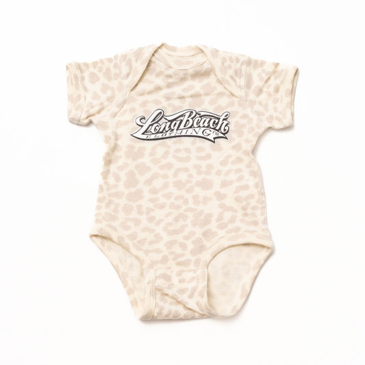 OG Logo Natural Leopard Baby Onesie