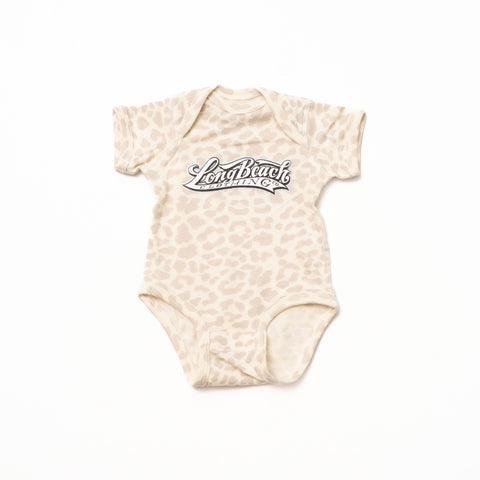 OG Logo Natural Leopard Baby Onesie