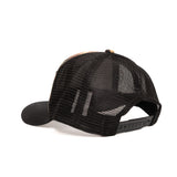 Cursive LB Camo/Black Trucker Baseball Hat