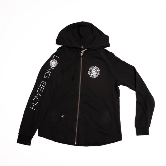 Daisy Women’s Wave Wash Black Zip Up Hoodie