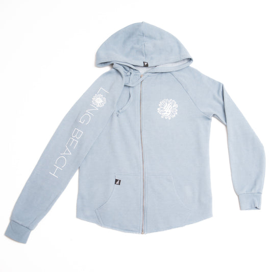Daisy Women’s Wave Wash Misty Blue Zip Up Hoodie