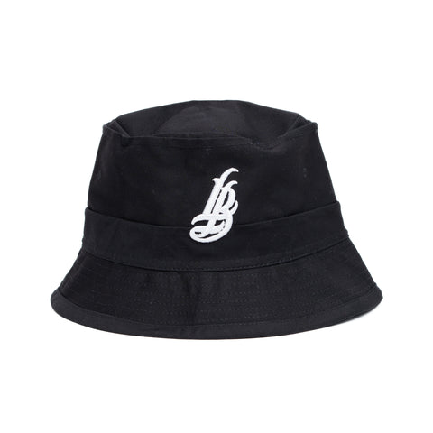 Cursive LB Black Bucket Hat