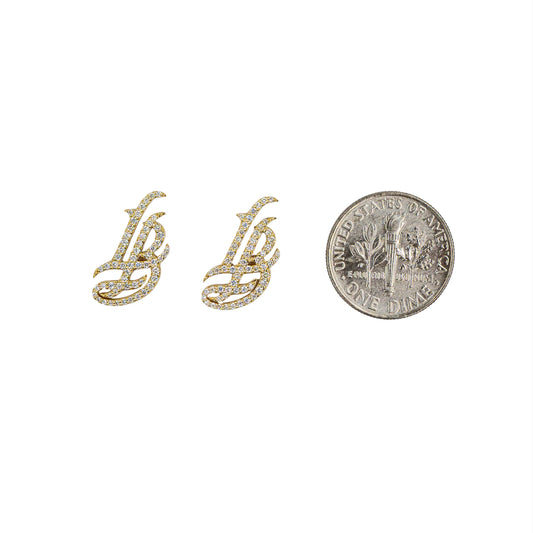 Lab Grown Diamond 14K Solid Yellow Gold LB Stud Earrings- MADE TO ORDER