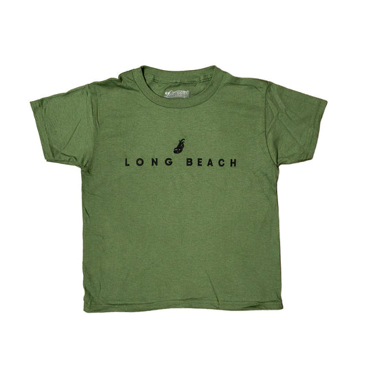 Embroidered Youth Military Green T-Shirt
