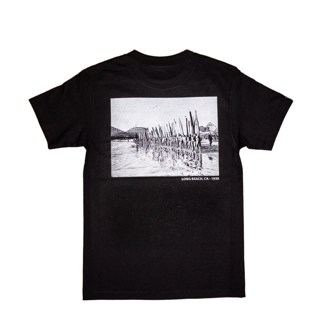 HSLB X Long Beach Clothing Co Men's Black Surfing Lineup T-Shirt