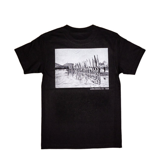 HSLB X Long Beach Clothing Co Men's Black Surfing Lineup T-Shirt