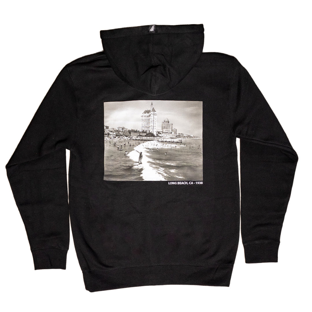 HSLB X Long Beach Clothing Co Men's Black The Villa Surfer Zip-Up Hoodie