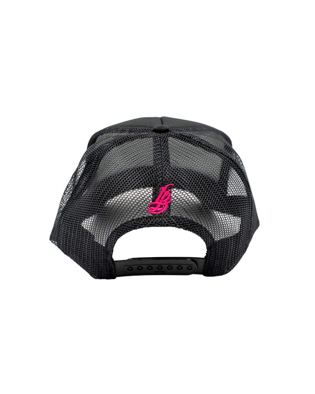 Heart Long Beach Black Foam Trucker Hat (Curved Brim)