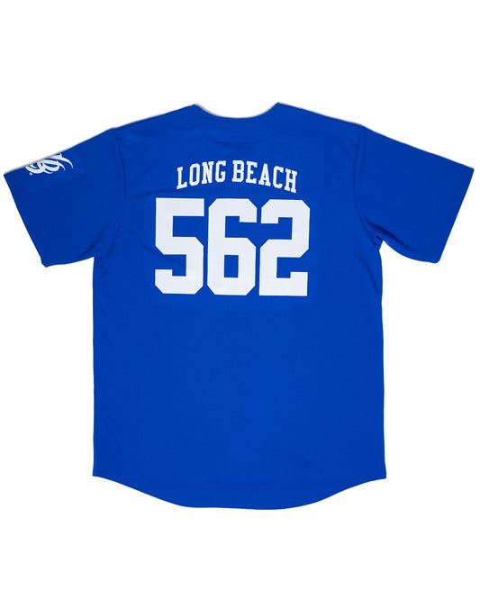 Long Beach Adult Royal Blue Baseball Jersey- ONLINE EXCLUSIVE