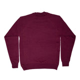 Women's Embroidered Maroon Midweight Crew Neck Sweater